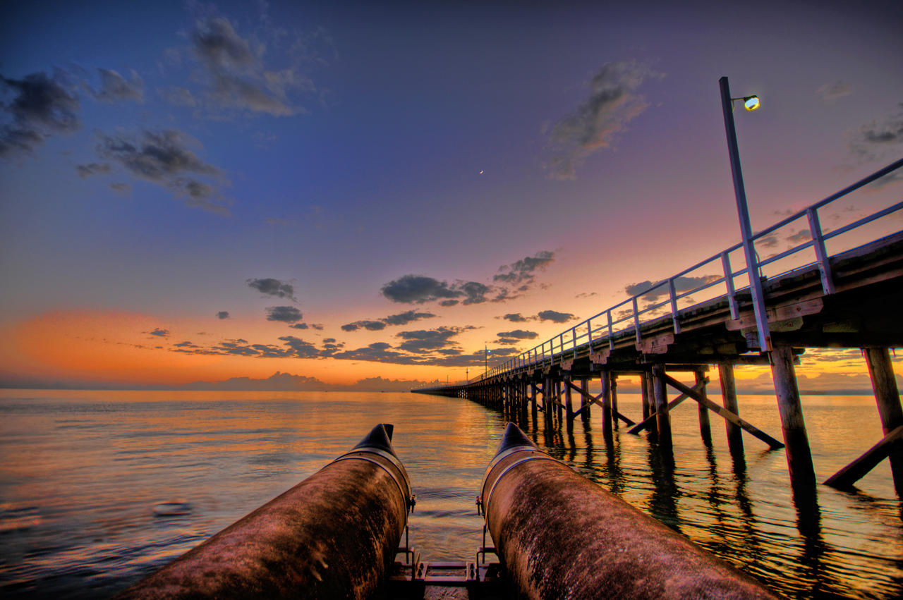 Morning by the water