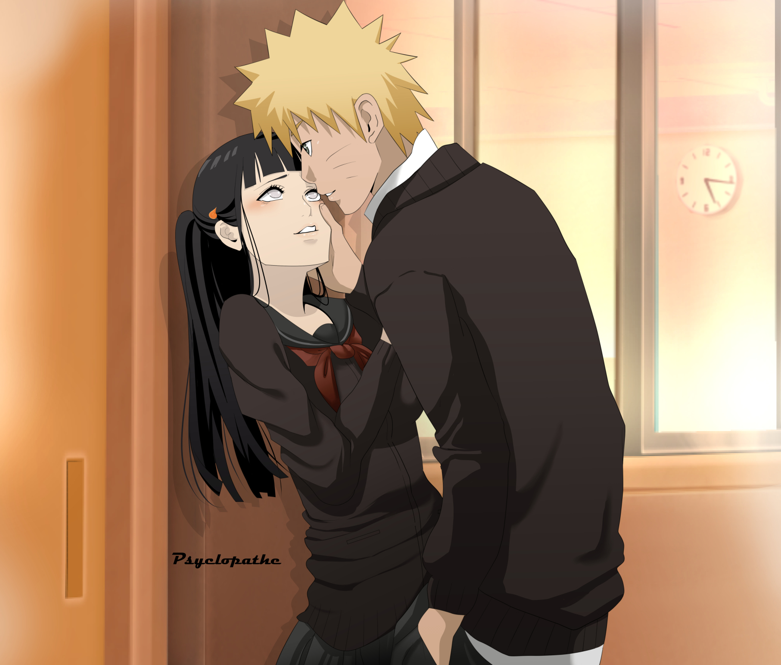 Commission - Naruhina - Au / Highschool