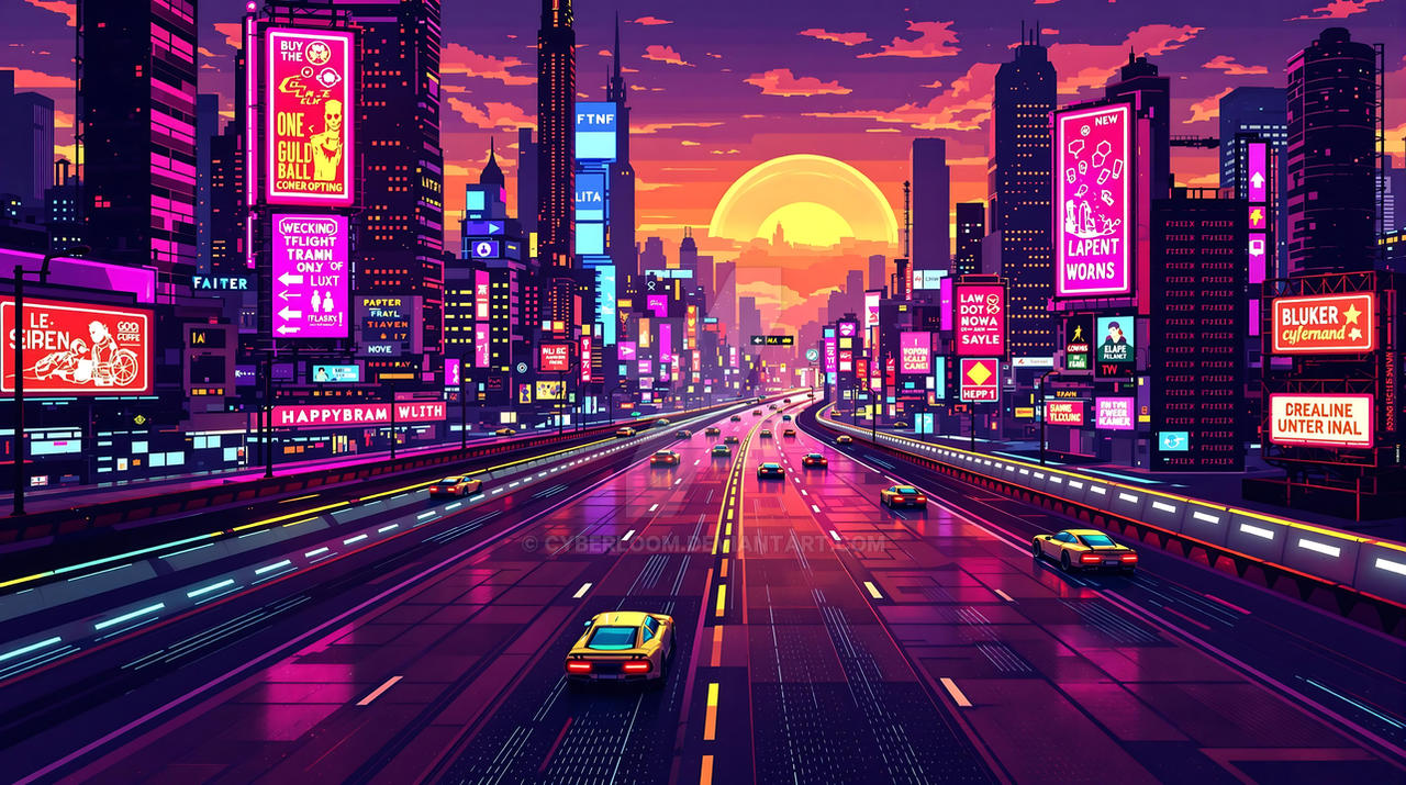 Cyberpunk Theme Racing Cyberpunk Highway Racing at Night by CyberLoom on DeviantArt