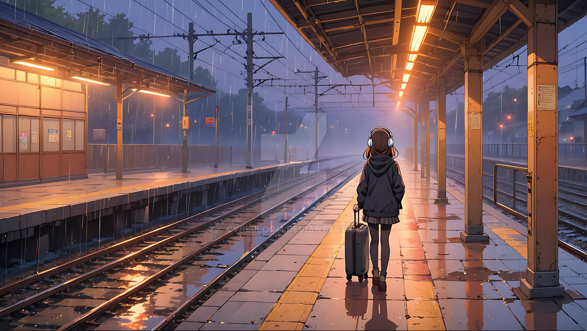 The Rain Soaked Train Station at Dusk by CyberLoom on DeviantArt The Rain Soaked Train Station at Dusk by CyberLoom on DeviantArt