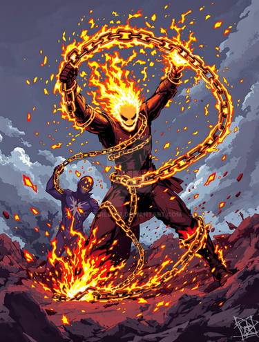 Ghost Rider Chain Attack Rider Chain Swing Pose by CyberLoom on DeviantArt