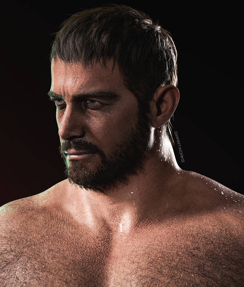 Sweaty Chris Redfield Portrait by LoneGhostWolf88 on DeviantArt