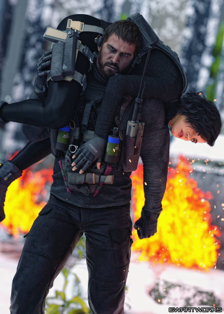 Redfield to the rescue by LoneGhostWolf88 on DeviantArt