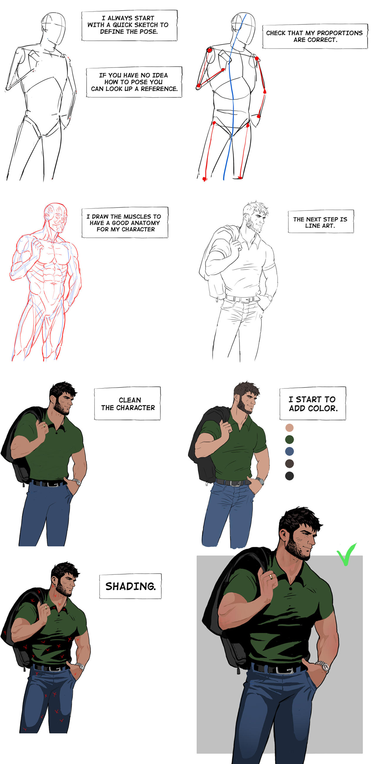 How I draw a comic book character by HassChagaev on DeviantArt