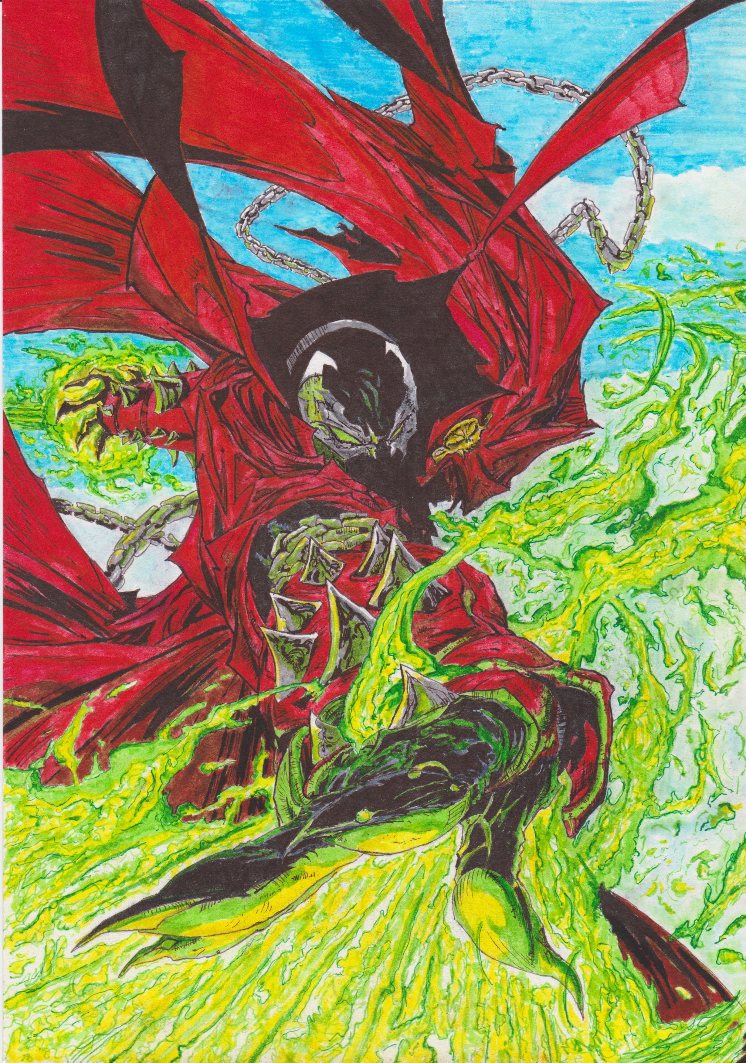 Spawn Drawing Inked spawn pen and ink drawing by Ben-BSW-Wade on DeviantArt