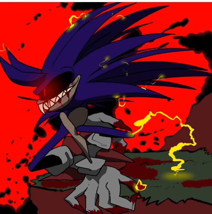 Sonic.exe Using his Power 10% by gabr08briel on DeviantArt