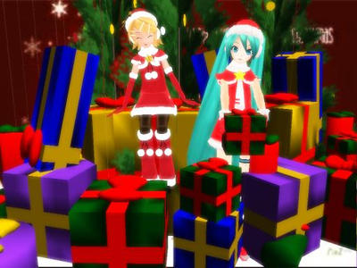 MMD Merry Christmas Dreamy Theater Miku and Rin!