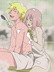 LadyGT NaruSaku: Sharing Bath Time