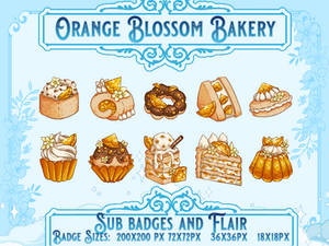 Orange Blossom Bakery Badges (10 Pack) for Twitch