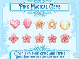 Pink Magical Girl Badges (10 Pack) for Twitch