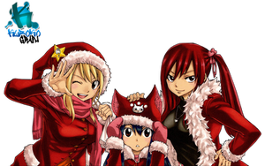 Render FT Christmas Lucy Wendy Erza By Kuroko