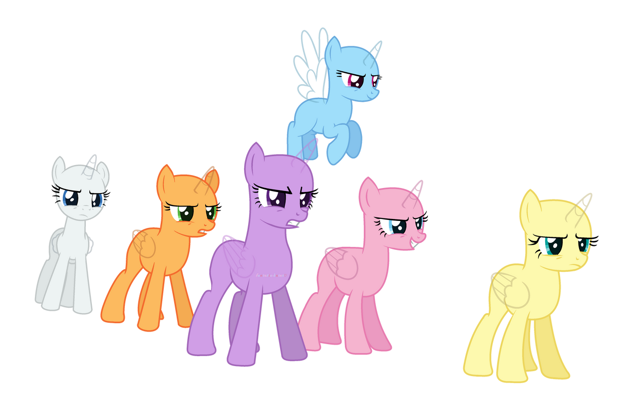 MLP Base 69 Mane Six by fantasia-bases on DeviantArt