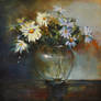 Daises With Glass Vase