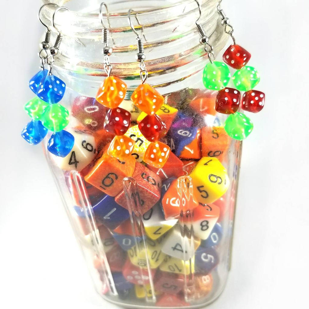 Gamer Girl Dice Earrings by WildeGeeks