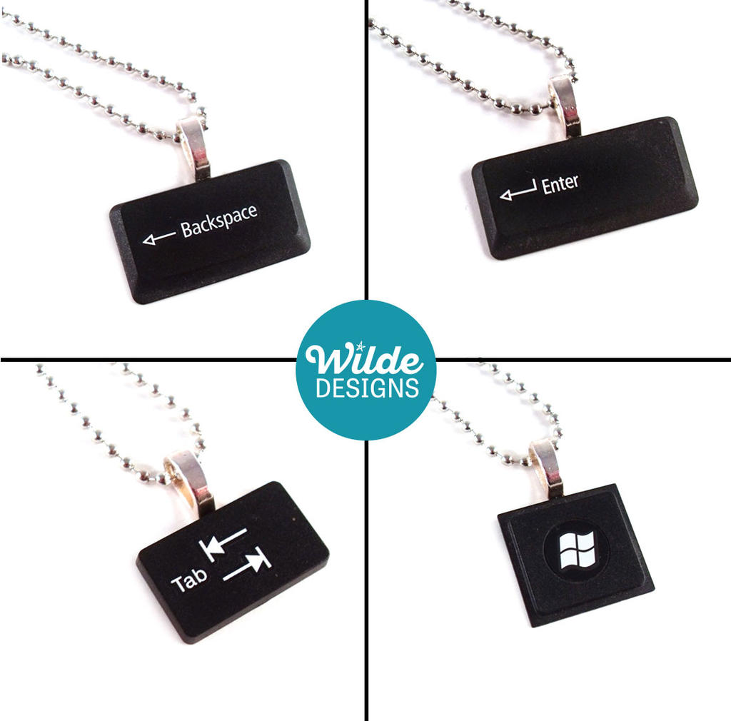 Upcycled Keyboard Necklaces by WildeGeeks