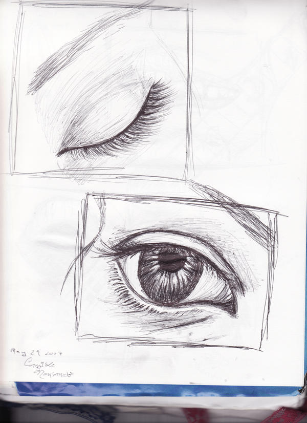 Pen Drawing Of Eyes By Flaming Moon On Deviantart