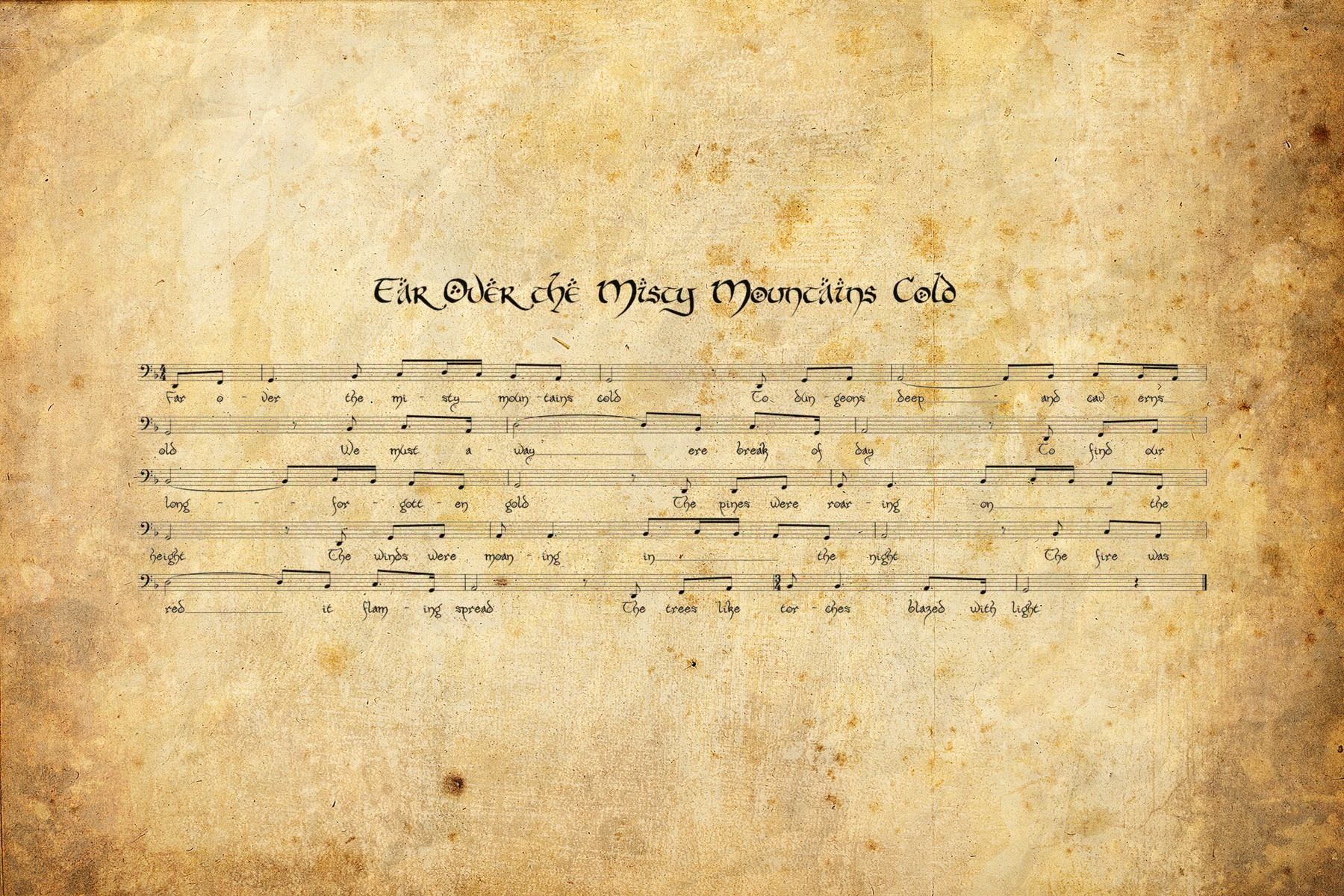 Far Over the Misty Mountains Cold (sheet music) by LumenBoreus on