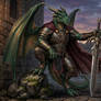 Dragonknight posing with broadsword