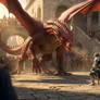 A king kneels before a king of a scaled kind
