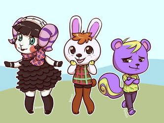 Muffy, Gabi and Static - Animal Crossing