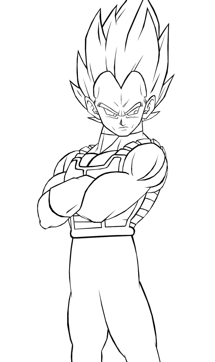 vegeta ssj line art