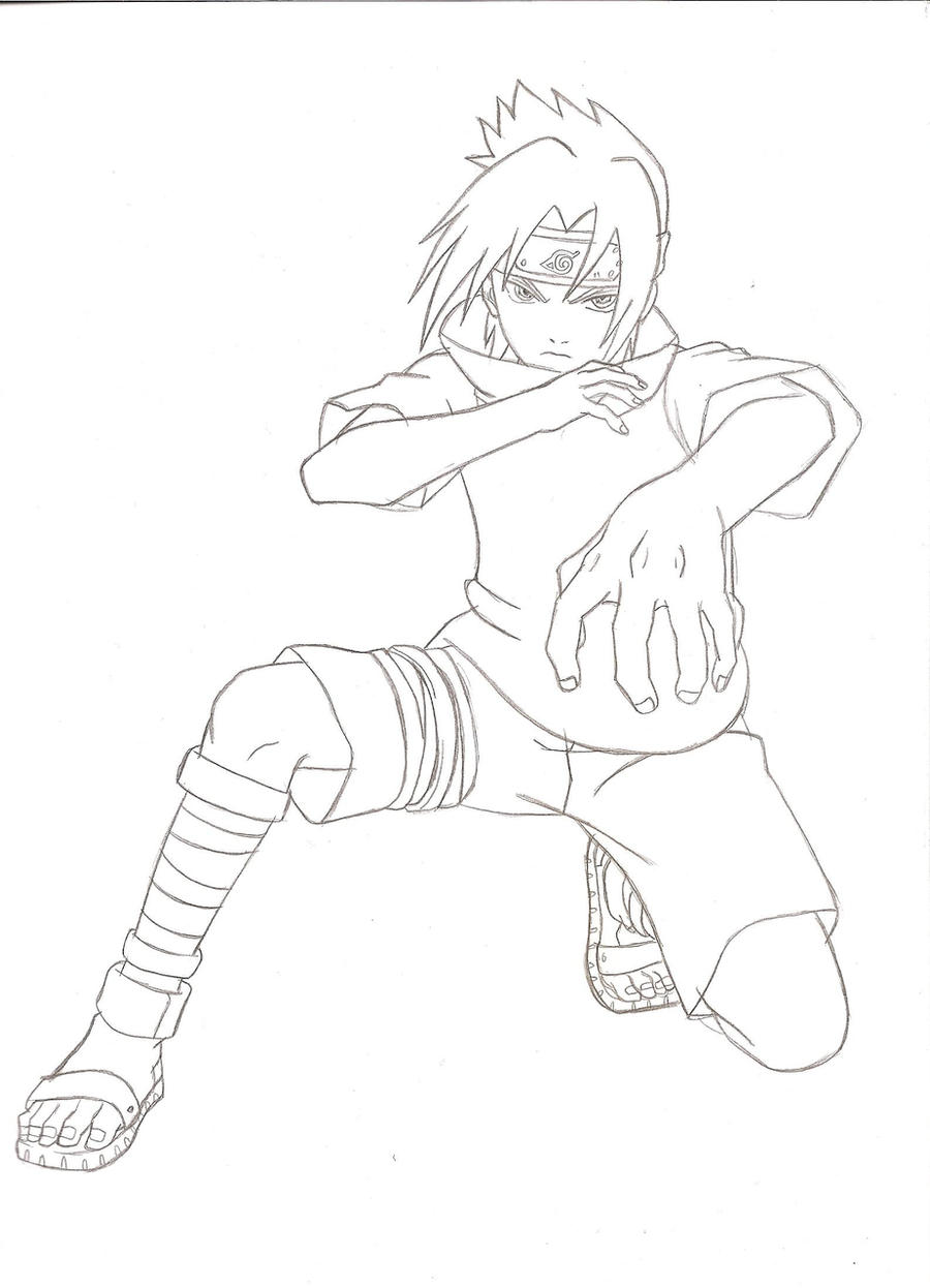 Sasuke Line Trace Sasuke Lineart by kingvegito on DeviantArt