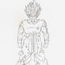 Goku full body ssj lineart sketch