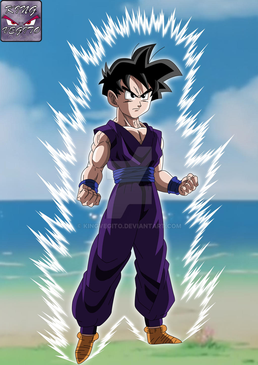 Gohan Teen Coloured by kingvegito on DeviantArt
