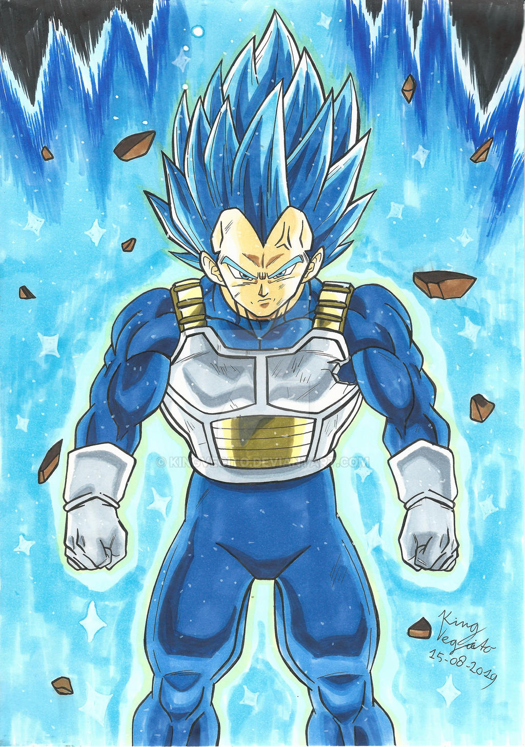 Vegeta Super Saiyan Blue Dragon Ball Super Copics by kingvegito on  DeviantArt