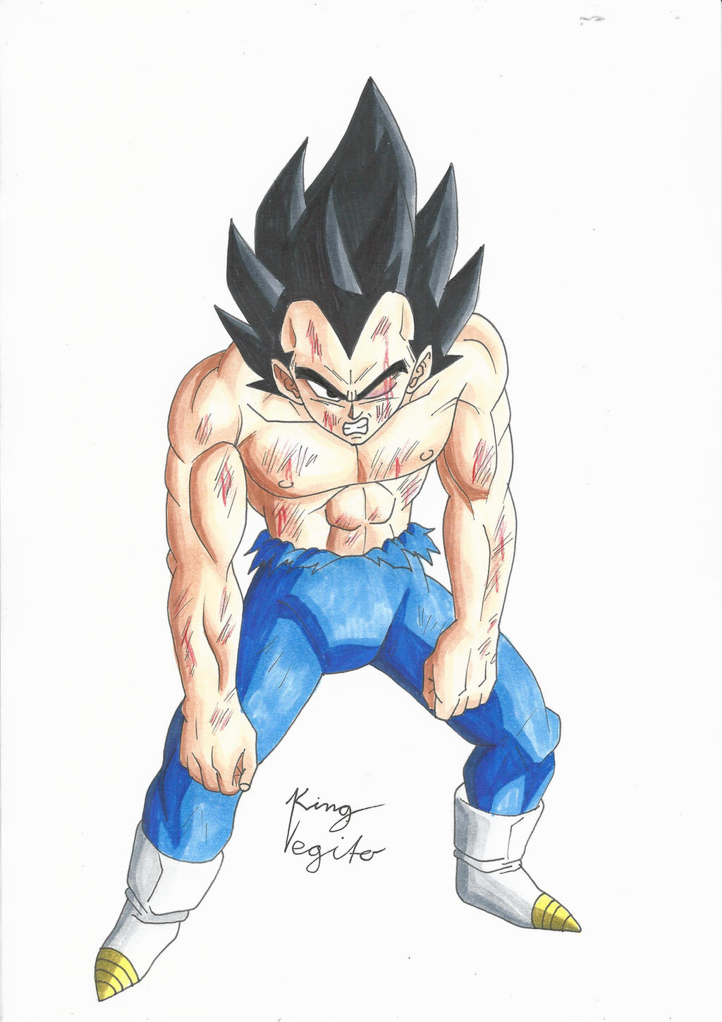 Vegeta Ripped vegeta battle damaged by kingvegito on DeviantArt