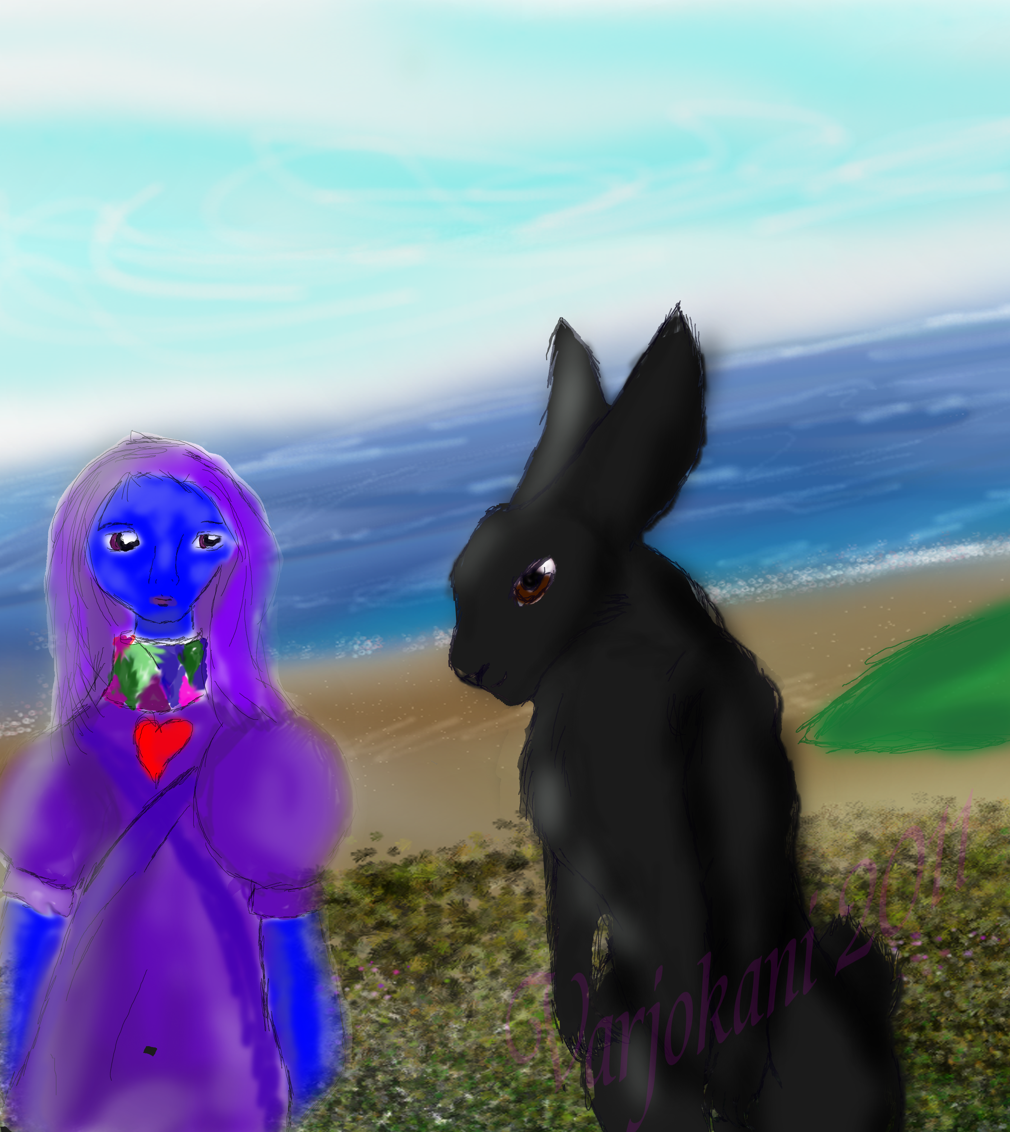 Raven and Shado- at the beach