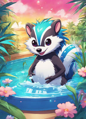 Skunk Pool Skunk in the Pool by FernandezAIArts on DeviantArt