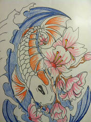 Koi Fish colored pencil