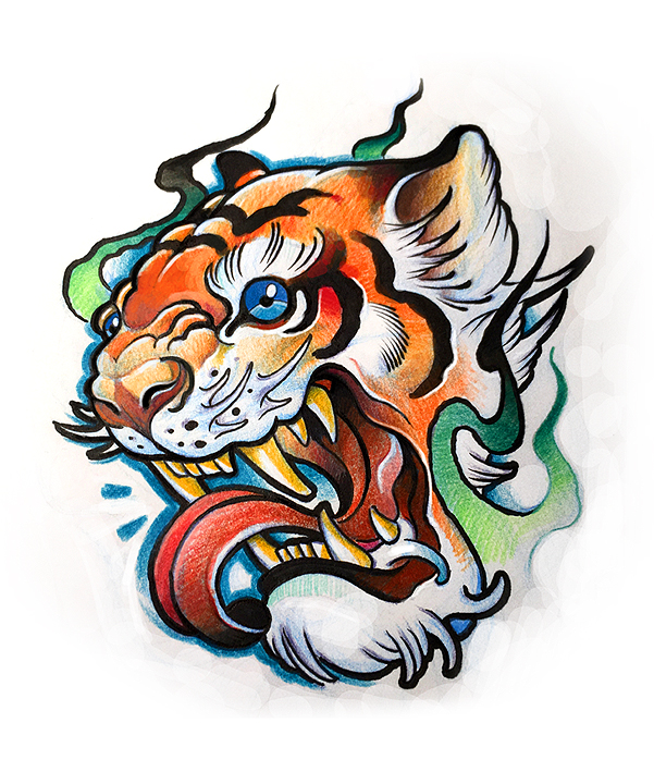 Tiger tattoo design by tikos on DeviantArt
