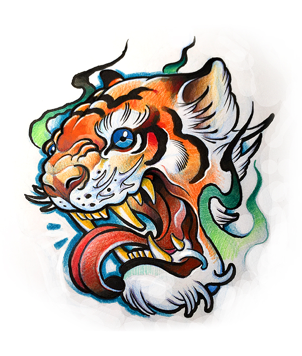 Tiger tattoo design by tikos on DeviantArt Tiger tattoo design by tikos on DeviantArt