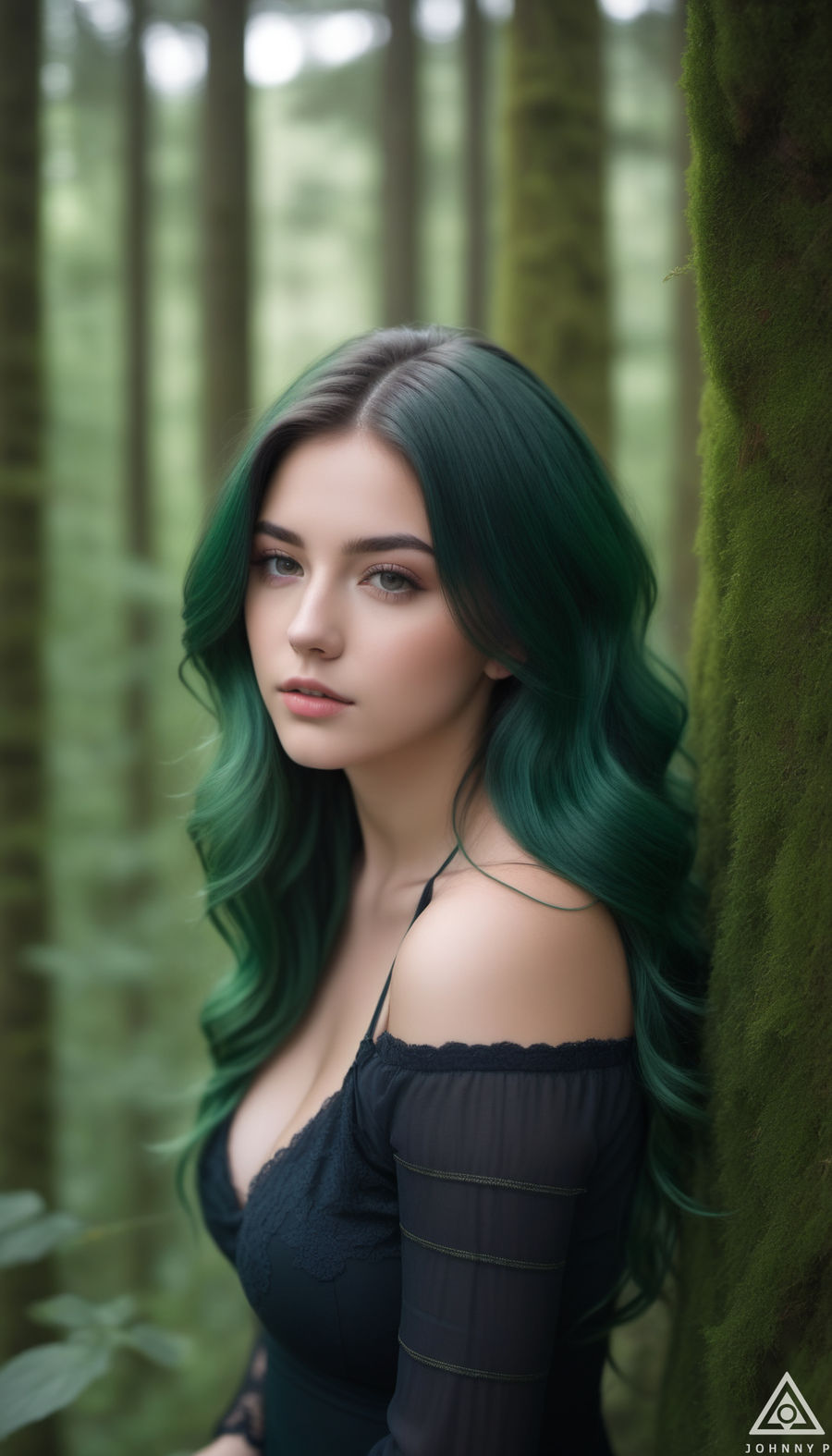 Stunning Forest Green Hair Image for Mobile Stunning Forest Green Hair Image for Mobile