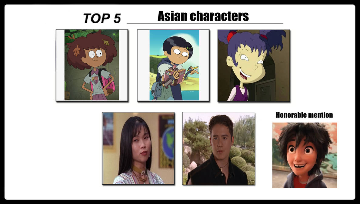 My Top 5 Asian Characters by dreamerfield9420 on DeviantArt