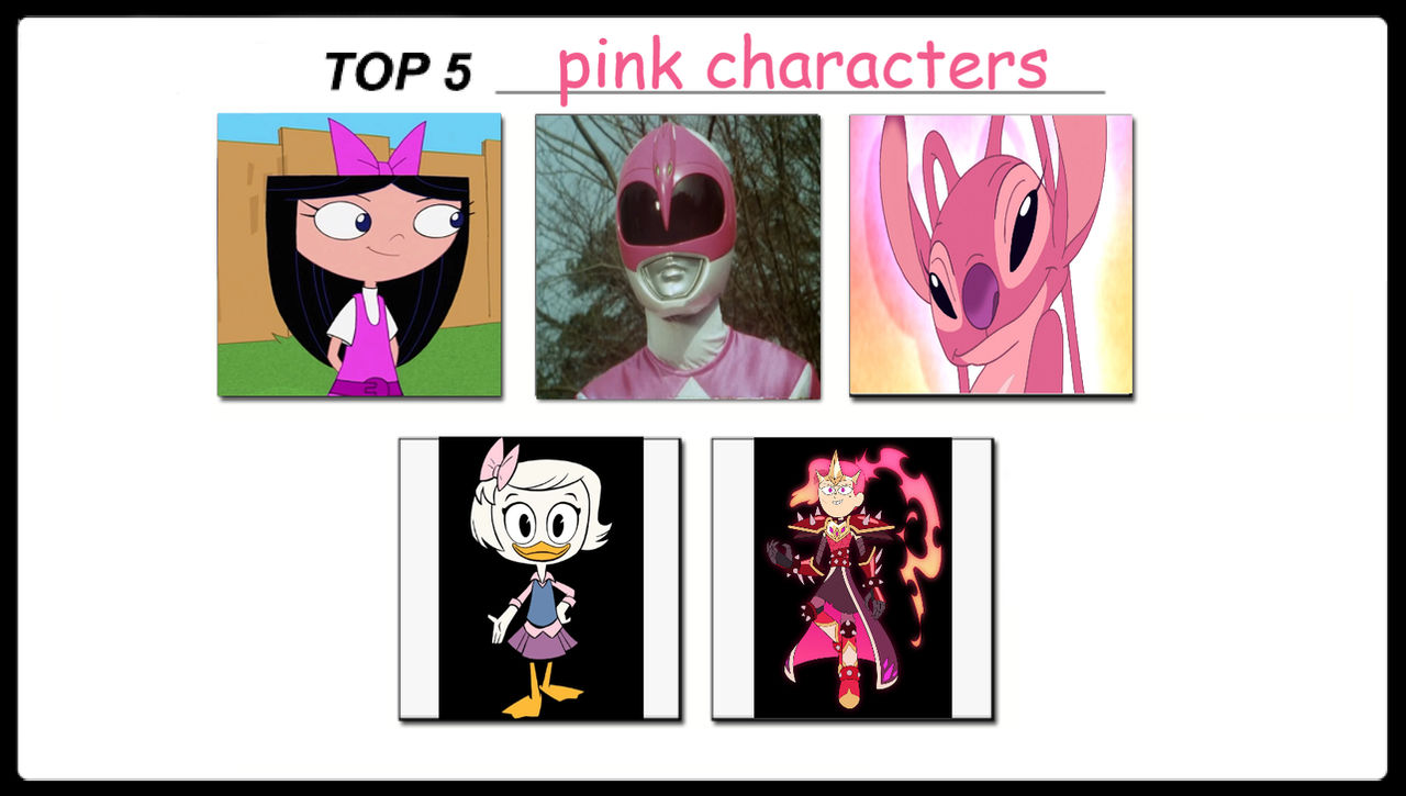Pink Character Color My top 5 pink characters by dreamerfield9420 on DeviantArt