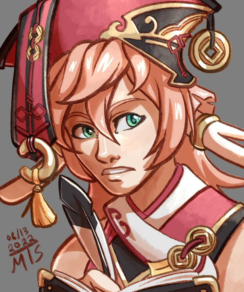 Yanfei Portrait 2 (Genshin Impact) by ArtOfZaromi on DeviantArt
