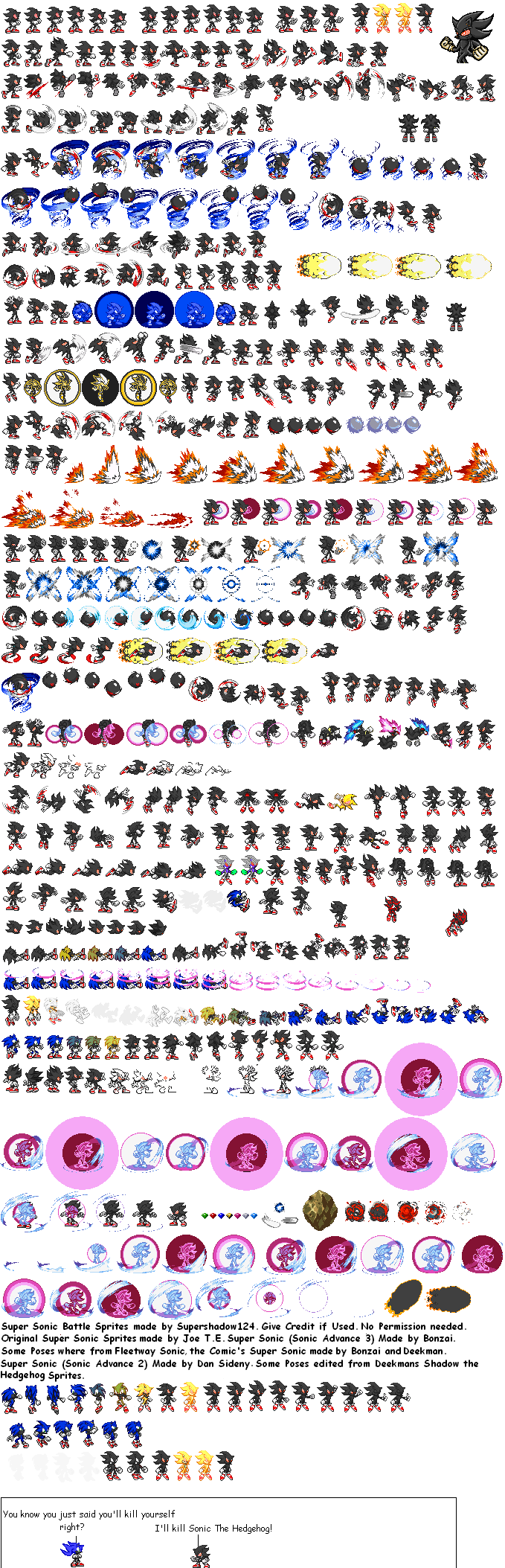 Dark Spine Sonic 7 Sprite Sheet by fnafan88888888 on DeviantArt