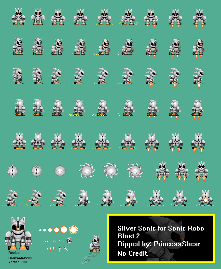 Silver Sonic Sprites Sonic Robo Blast by redballbomb on DeviantArt