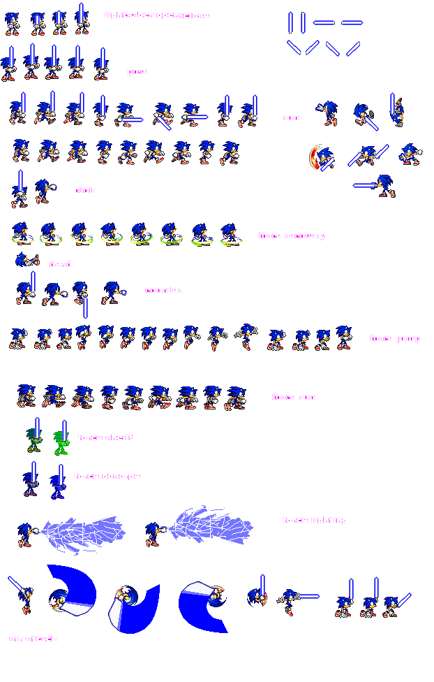 Darkspine Sonic sprite sheet by redballbomb -- Fur Affinity [dot] net