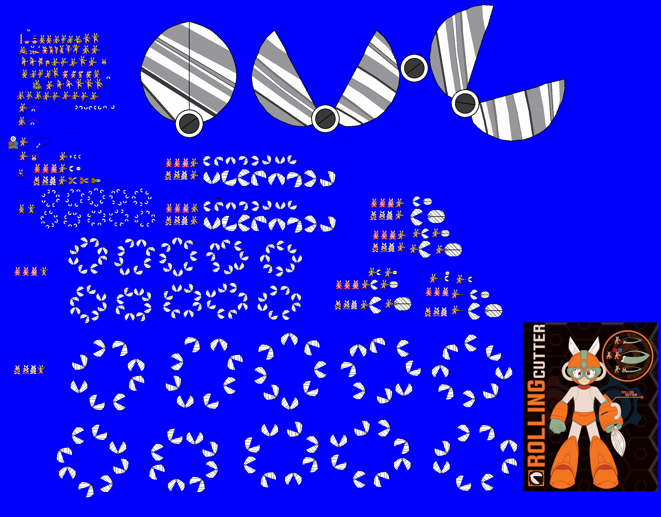 Rolling CutterCut Man Mega Man sprite sheet by redballbomb on DeviantArt