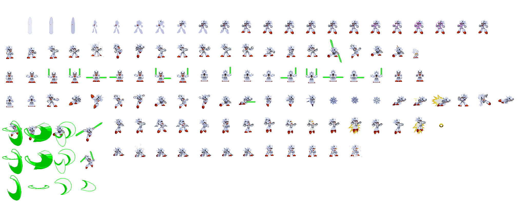 Mecha Sonic Sprite Sheet by TheKnucklesMainG4 on DeviantArt