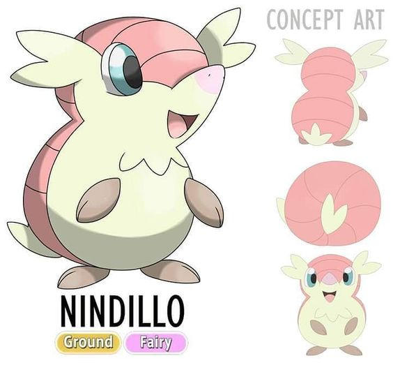 Nindillo the fairy armadillo pokemon by redballbomb on DeviantArt