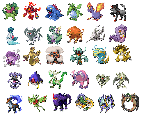Fakemon Sprites Collection fakemon sprites stuff by redballbomb on DeviantArt