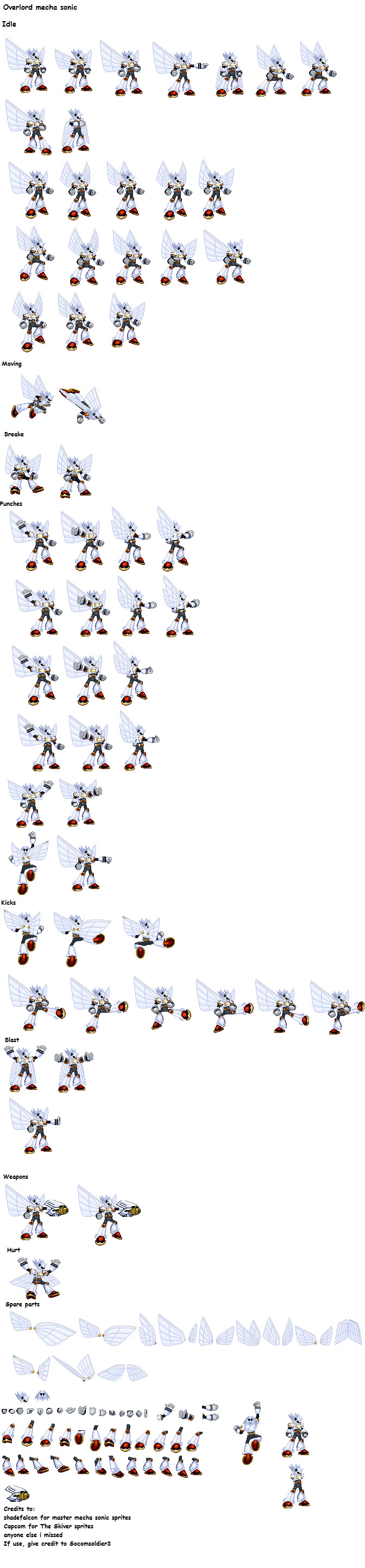 Mecha Sprite Hyper Overlord Mecha Sonic sprite sheet by redballbomb on DeviantArt