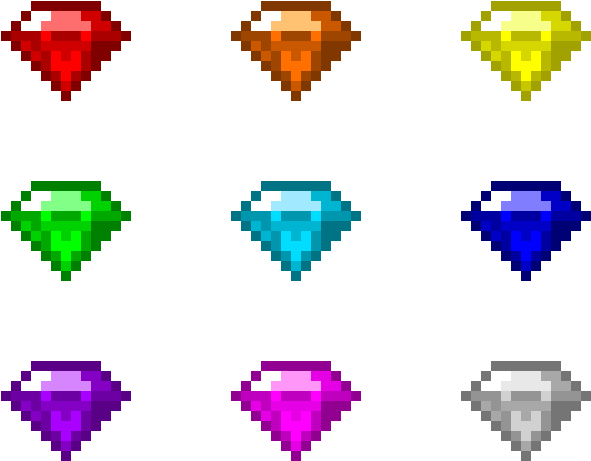 9 Chaos Emeralds Sprites By Redballbomb On Deviantart