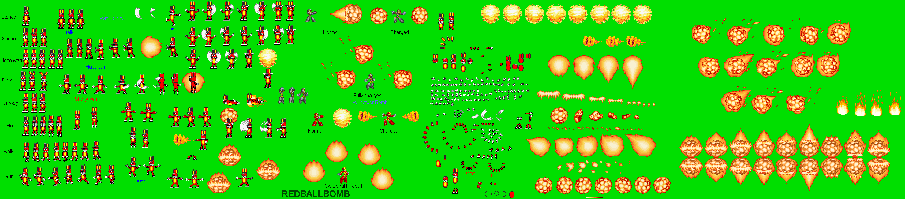 Female Maverick: Pyro Bunny sprite sheet by redballbomb on DeviantArt