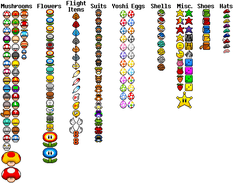 Pretty Much Every Mario Power Up That Exists V 2 B By Redballbomb On Deviantart